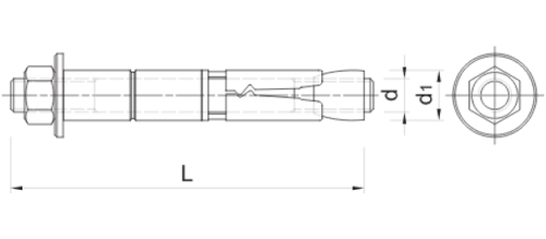 Анкер болт SafetyPlus с гайкой и шпилькой Rawlplug