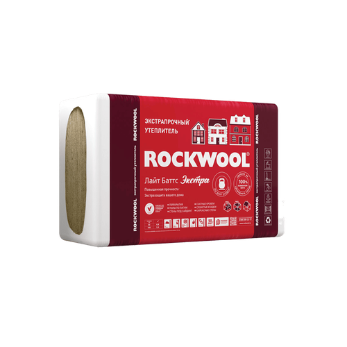 Базальтовый утеплитель ROCKWOOL ЛАЙТ БАТТС ЭКСТРА 1000х600 100 мм