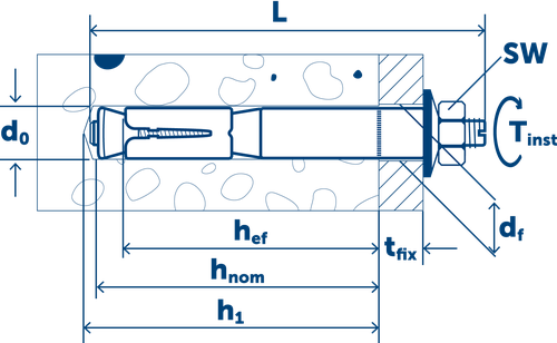 Sormat Анкер LIEBIG B для высоких нагрузок оцинкованный M12-20/80/40
