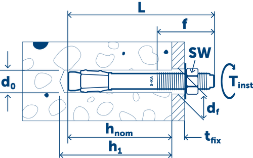 Sormat Анкер клиновой S‑KAK горячей оцинковки 10X60