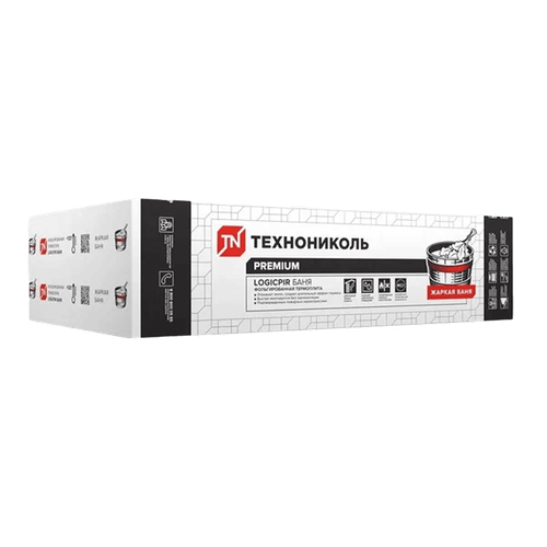Плита теплоизоляционная LOGICPIR Баня ТЕХНОНИКОЛЬ Ф/Ф Г1 L-1190х590х30 мм, L-кромка